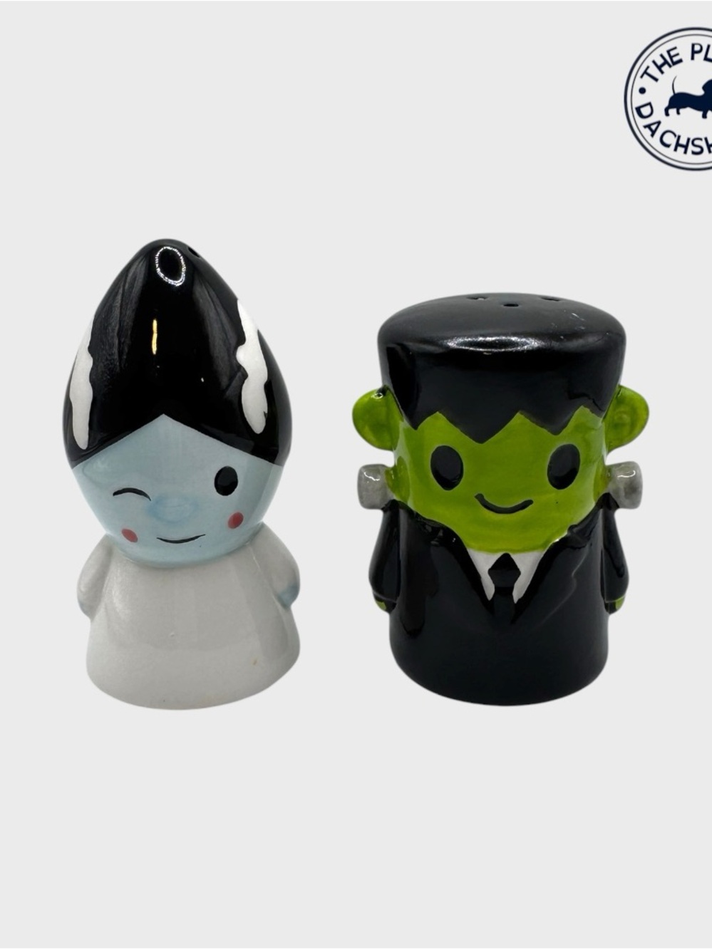 Halloween Frankenstein and Bride Salt and Pepper Shakers Set
